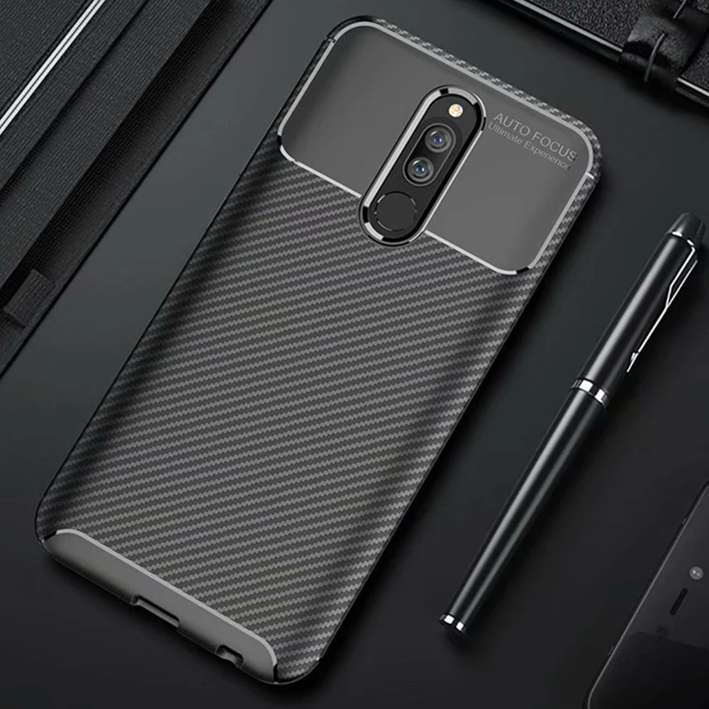 Чехол из углеродного волокна для Xiaomi Redmi 8 высококачественный чехол с алмазной