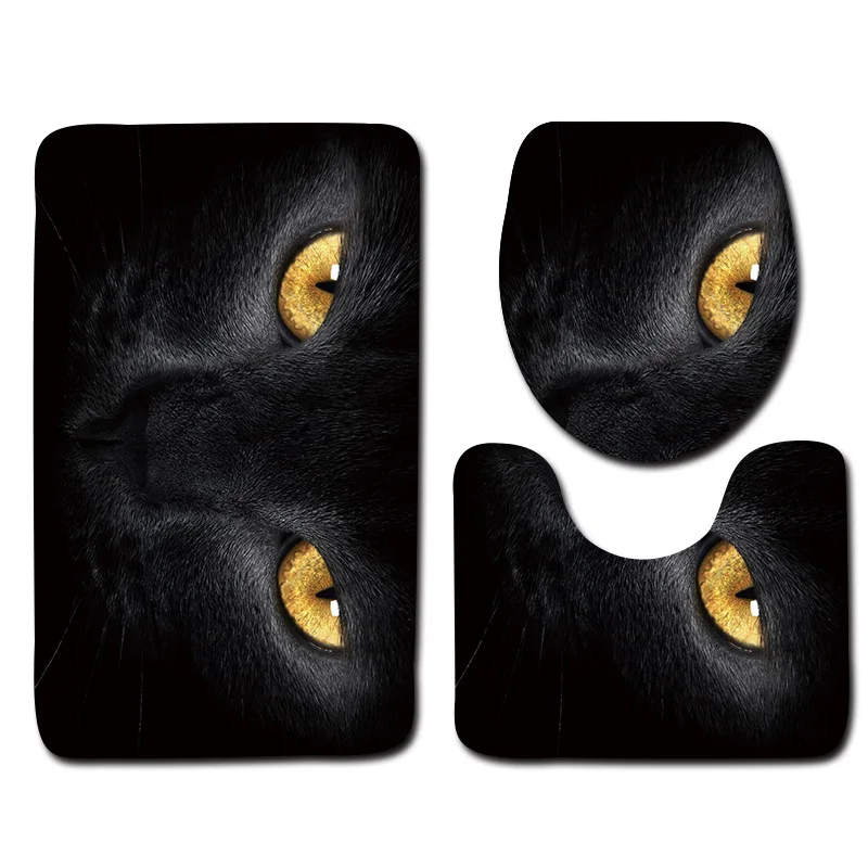 Cat 20 HD Cat Печатный набор ковров для ванной комнаты 3 шт. коврики для туалета Противоскользящий коврик для ванной ковер моющийся Набор ковриков для туалета крышка - Цвет: Cat 20