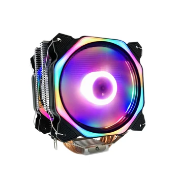 

12cm CPU Cooler Dual LED Fan 4 Heat Pipe 3Pin CPU Fan Cpu Heatsink for 775/1150/1155/1156/1366 for AMD All