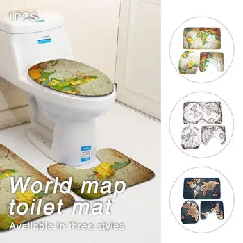

Bedroom Doormat Toilet Bath Mat Luxury Soft Cool Style Non_Slip Living Room World Map Carpet Floor Colorful Pad