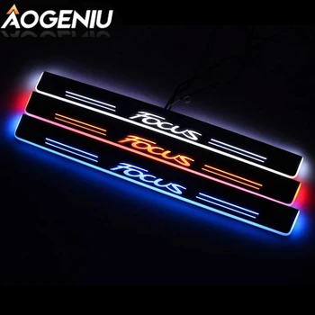 

Led Door Sill Acrylic Customize Compatible For Ford Focus 2000-2018 Scuff Plate Dynamic Moving Lights Car Interior Accessories