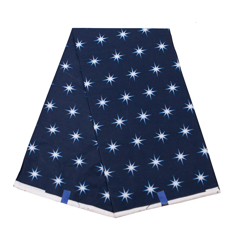 Хлопок африканская звезда печатная ткань из восковой ткани Новая 6 ярдов синяя голландская ткань из восковой ткани для свадьбы нигерийский батик ткань FS1342