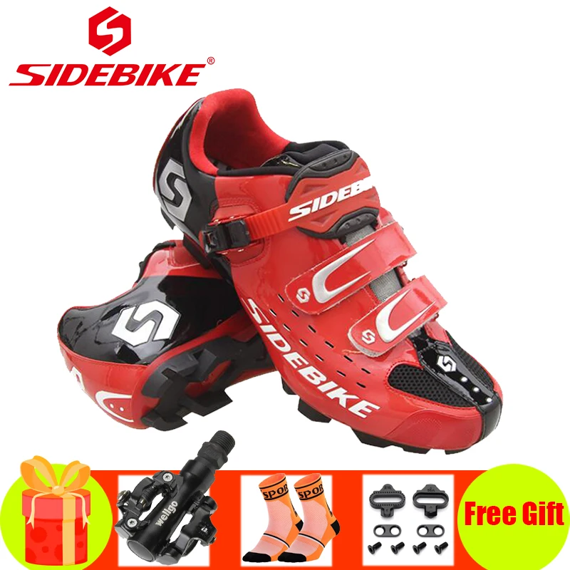 SIDEBIKE sapatilha ciclismo mtb велосипедная обувь, кроссовки для горного велосипеда, самофиксирующаяся дышащая Ультралегкая обувь для езды на велосипеде mtb - Цвет: Pedals for SD001 R
