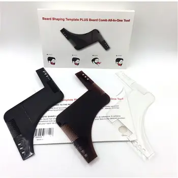

Men Beard Shaping Styling Tool Beard Trim Comb Shaper Template for Shaving or Stencil Beard Straightener Hair Brush Beard Comb
