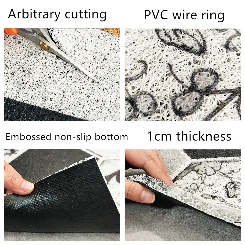 Скандинавский мраморный стиль вход ковер для гостиной пвх проволочная петля коврик INS геометрический Дверной Коврик Гостиная коврик на пол в ванной нескользящий коврик