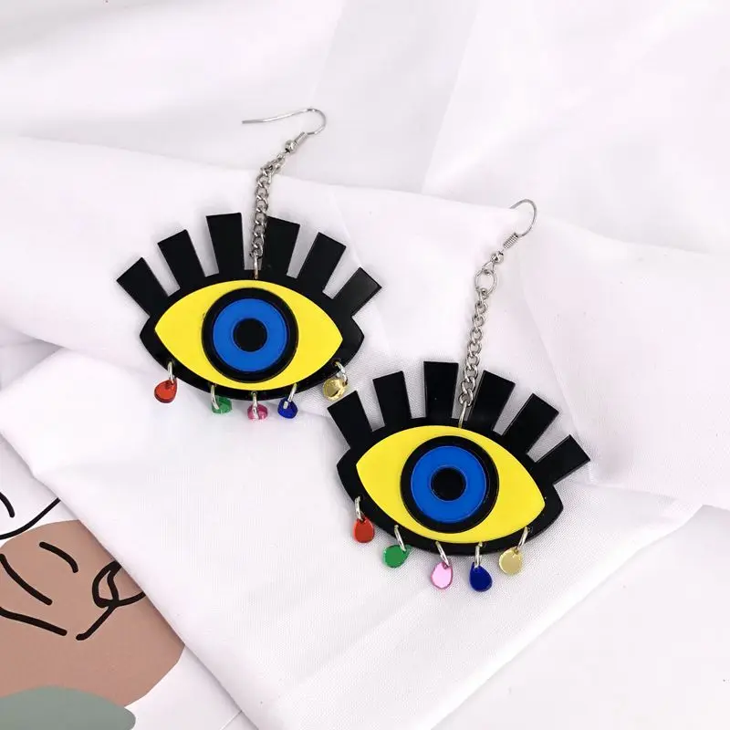 

Acrylic Eyes Drop Earrings Personality Women Pendant Long Dangle Earrings Hip Hop Jewelry