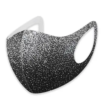 

Shiny Silver Glitter print The stylish windproof and dustproof mask can clean the dustproof external shielding cloth.