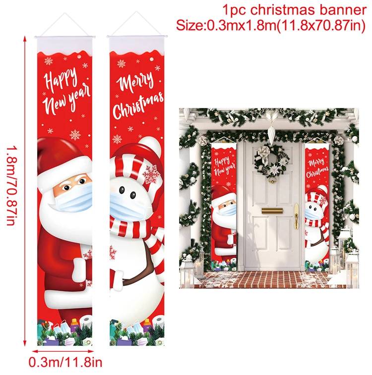 USA 3M Merry Christmas Banner Santa Claus Ornaments Outdoor Xmas Home Decor Prop 