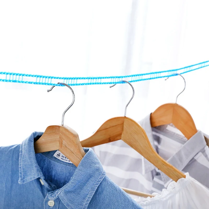 Outdoor Windproof Clothesline Travel Retractable Rope Washing Line Camping Drying Clothes Hanger Rack 5M/3M Long | - Цена: 18,44 - 20,65 руб.