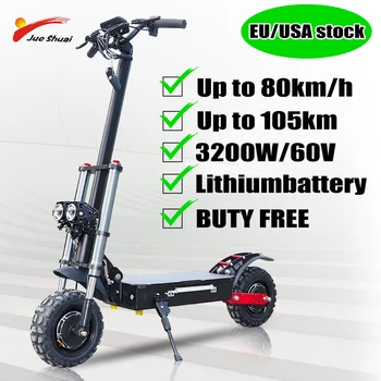 Günstige Eletric Roller Leistungsstarke 3200w 60v Erwachsene Mit Sitz Faltbare Hoverboard Skateboard Fett Reifen Elektrische Tretroller E Roller