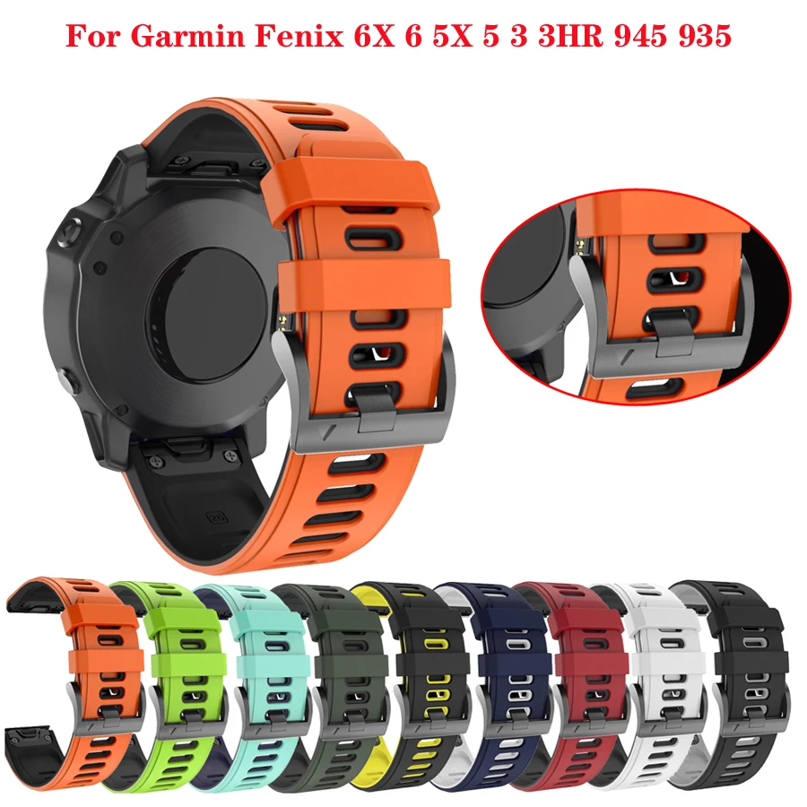 

22 26MM Release Quick Watchband for Garmin Fenix 6 6X Pro Watch Silicone Easyfit Wrist Band For Fenix 5X 5 Plus 3HR Watch Strap