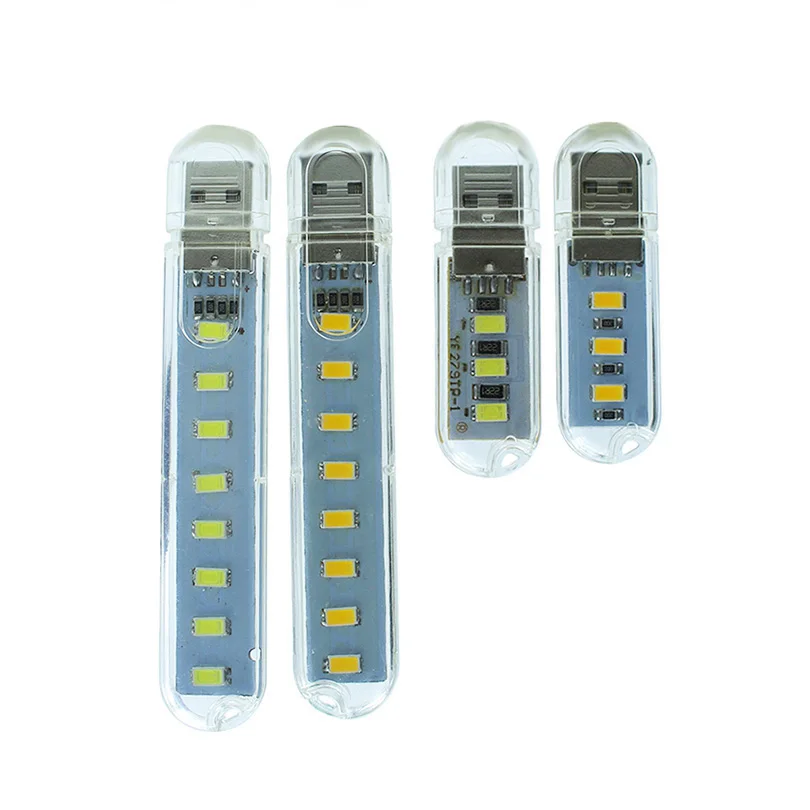 1 шт. Мини Портативный USB светодиодный ночник 3 светодиода 8 светодиодов 5730 SMDs