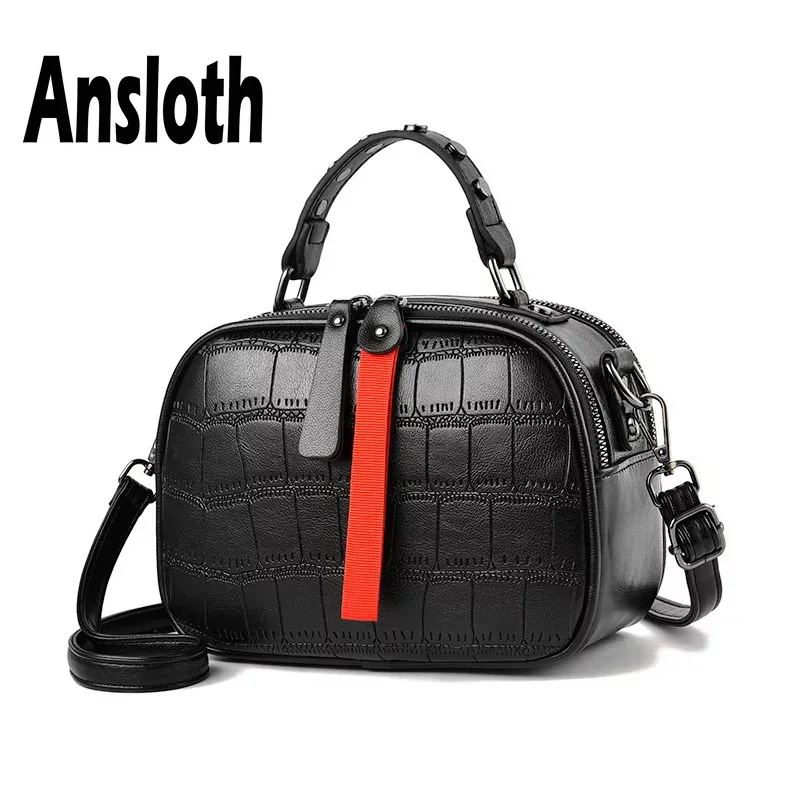 

Ansloth Crocodile Pattern Shoulder Bag Women Rivet Handbag Lady Hit Color Crossbody Bag Quilted Hand Bag Female Mini Bag HPS638