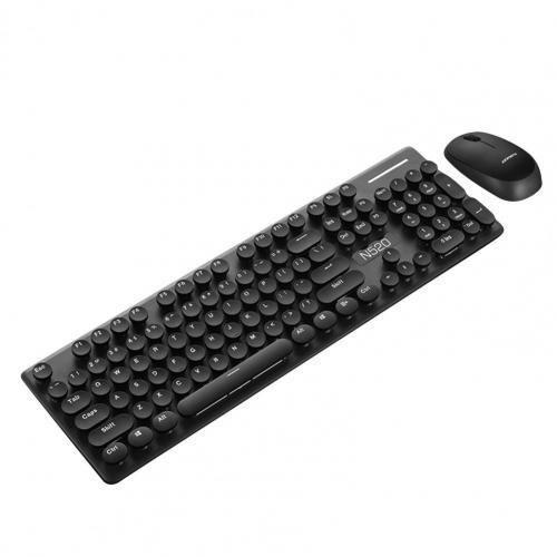 Keyboard Mouse Kit Wired Steampunk Vintage Gaming With Round Key Button Keyboard Mouse Set