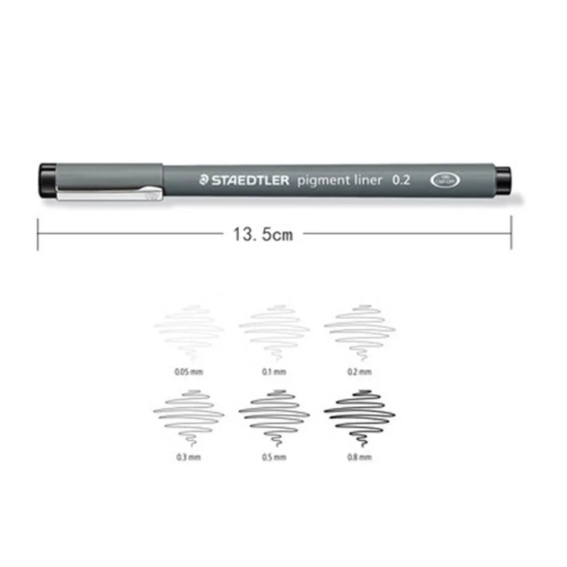 독일 Staedtler 308 WP 4 펜 세트 안료 라이너 Fineliner 0.1mm, 0.3mm, 0.5mm, 0.7mm 드로잉 펜
