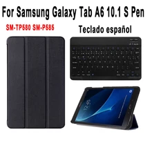 Испанская клавиатура чехол для Samsung Galaxy Tab A A6 10,1 с S Pen SM-P580 SM-P585 P580 P585 Smart Cover Detach клавиатура