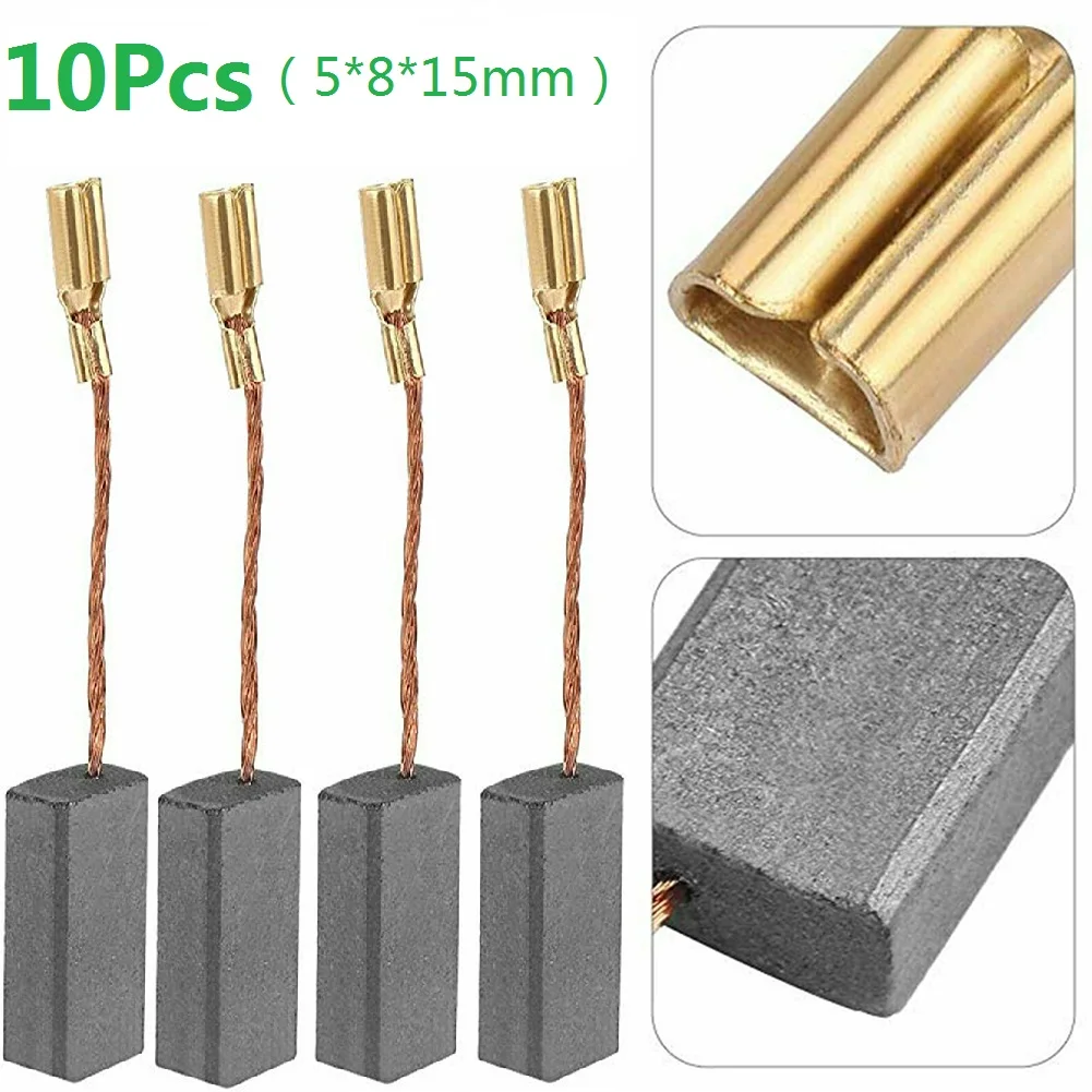 

10PCS Carbon Brushes 15 8 5mm For Bosch 85 20 24 26 GWS6 100 Dongcheng S1M FF03 100A Motor Angle Grinder Power Tool Accessories