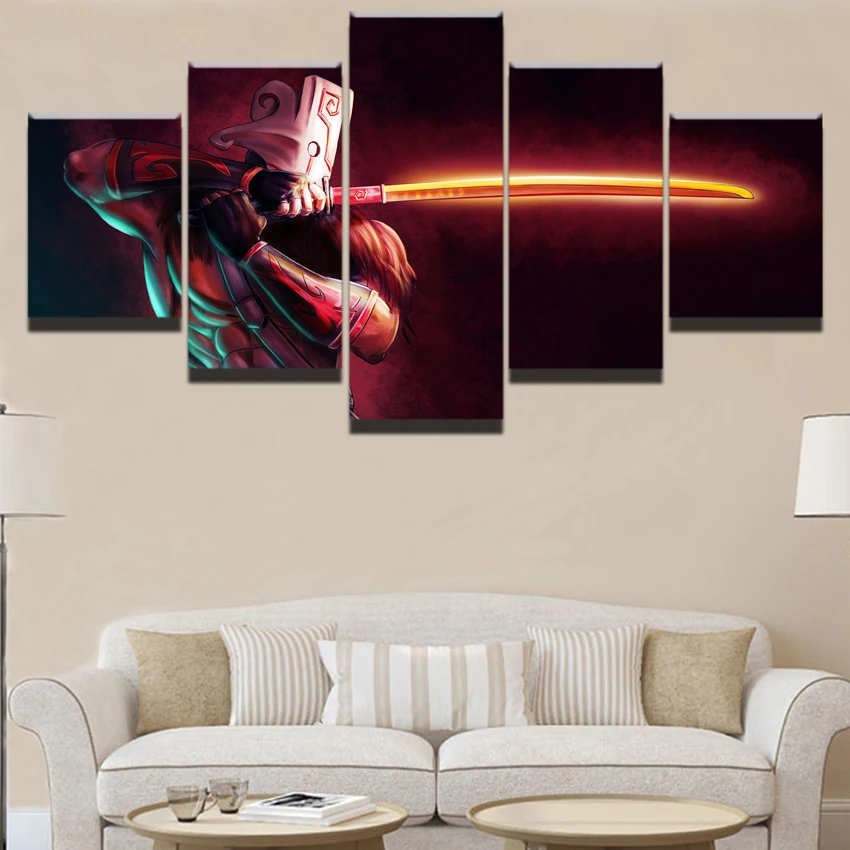  Modern Canvas Painting Modular Game Poster 5 Pieces 2 DotA Juggernaut Wall Art Home Decor Boys Room