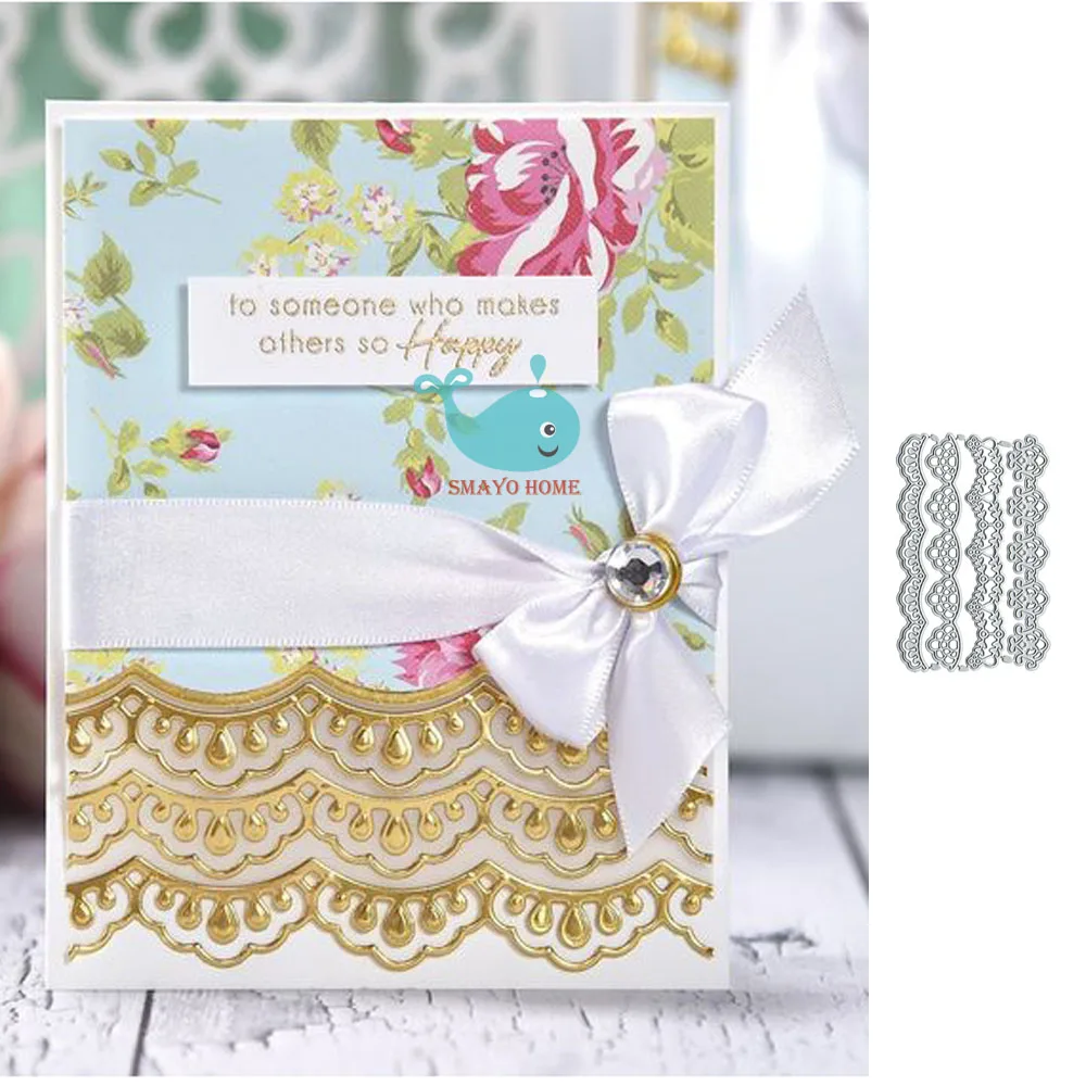 

four lace Metal Cutting Dies for Scrapbooking Album Paper DIY Card Decoration Embossing New Dies Cut 2019