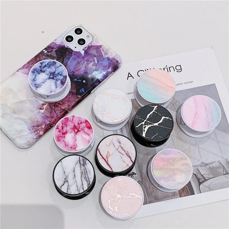 Мраморный держатель кольца для телефона Griptok поддержка iPhone 11 Samsung складной