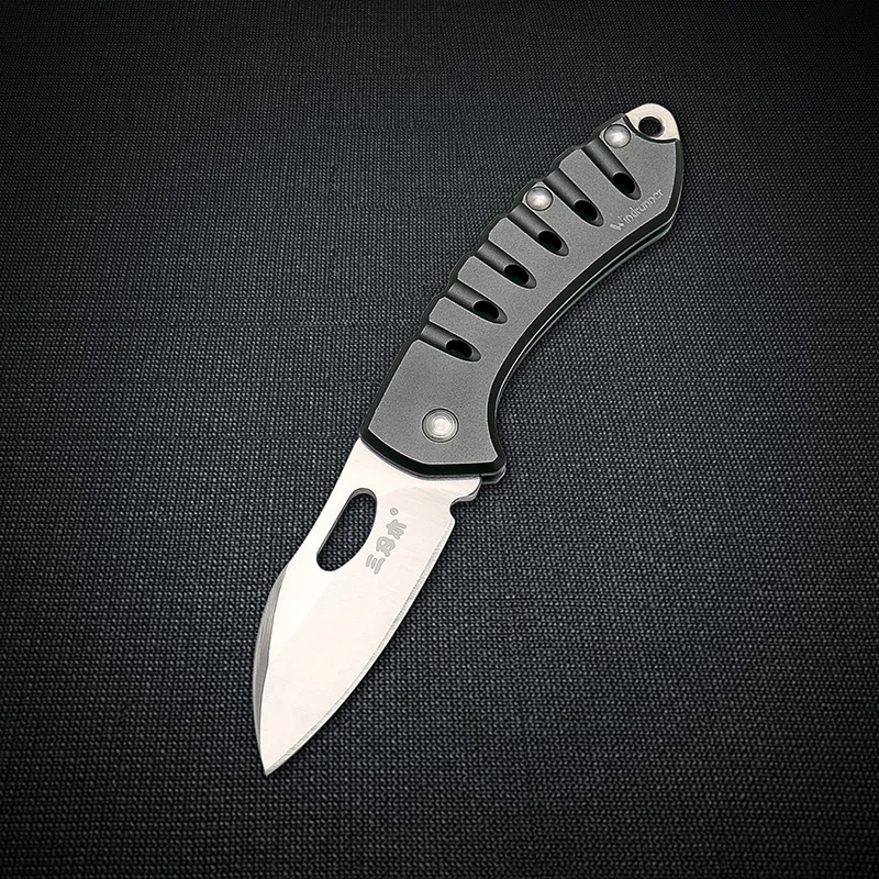 GRAY Sanrenmu 4107 мини брелок нож карманный нож Фруктовый нож для кемпинга выживания тактический универсальный инструмент EDC нож - Цвет: GRAY