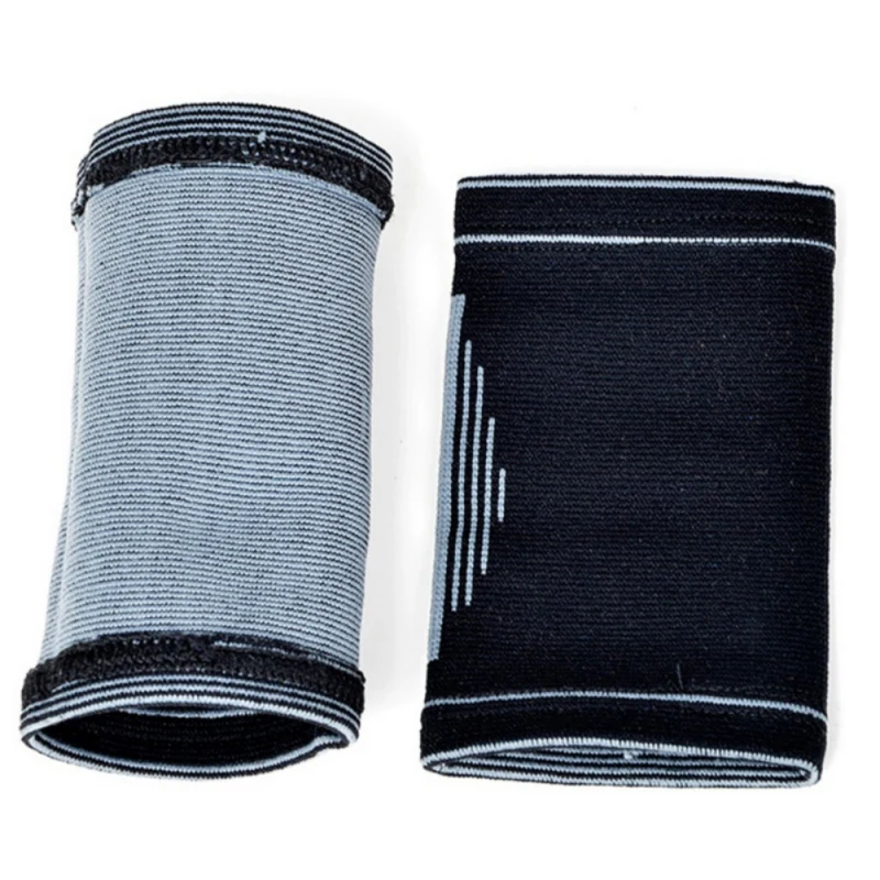 Черный Волейбольные баскетбольные вязаные напульсники спортивные поддержка запястья бандаж обертывания травма защитные напульсники для спортзала QW - Цвет: Черный