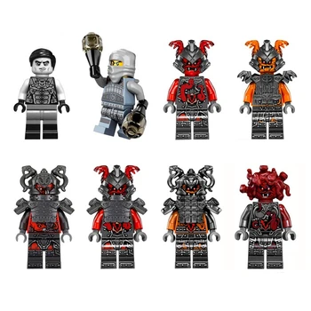 

DISNEY Ninjago Building Blocks Masters Minifigures Spinjitzu Pyro vipers Fire fang Buffmillion Action Figures Toy For Children