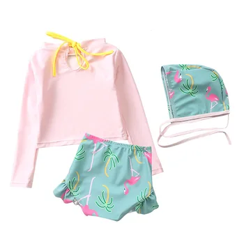 

Children's Clothes Swimsuit For Baby 2019 Swimwear Children Clothing Female Child Bikini Lovely Princess Sun Long Sleeve Drying