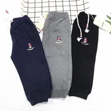 Г. Весенне-осенние повседневные штаны из чистого хлопка с вышитыми рисунками из мультфильмов брюки для маленьких мальчиков