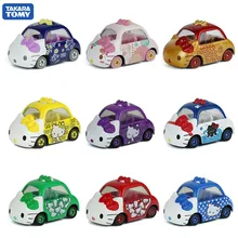 Takara Tomy Tomica Cars Hellokitty Kt Cat Kawaii Diecast Metal Model Car Ornaments Toy Children Birthday Gift