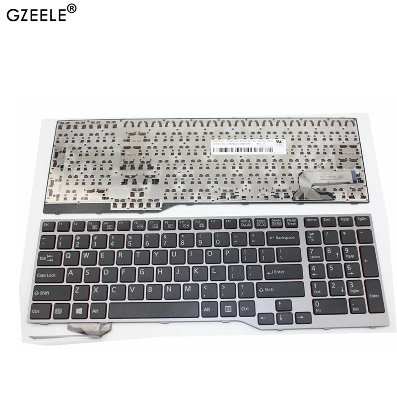 Teclado do Portátil para Fujitsu Moldura de Prata Gzeele Inglês Novidades Lifebook E754 E756 Laptop E753
