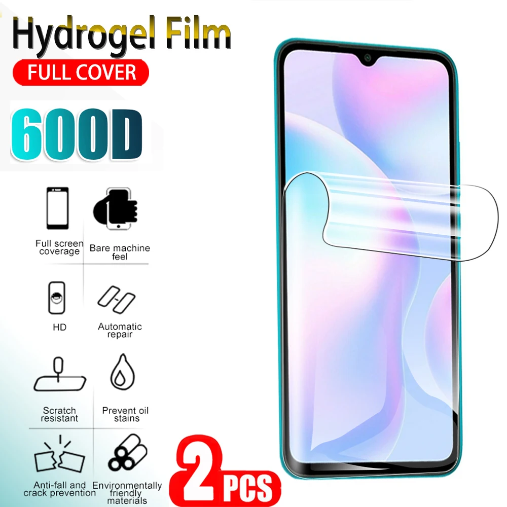 2 шт. защитная пленка на весь экран для Xiaomi redmi 9 9a 9c 8 8a 7 pro 7a 6 5a Гидрогелевая 10X 4G 5G