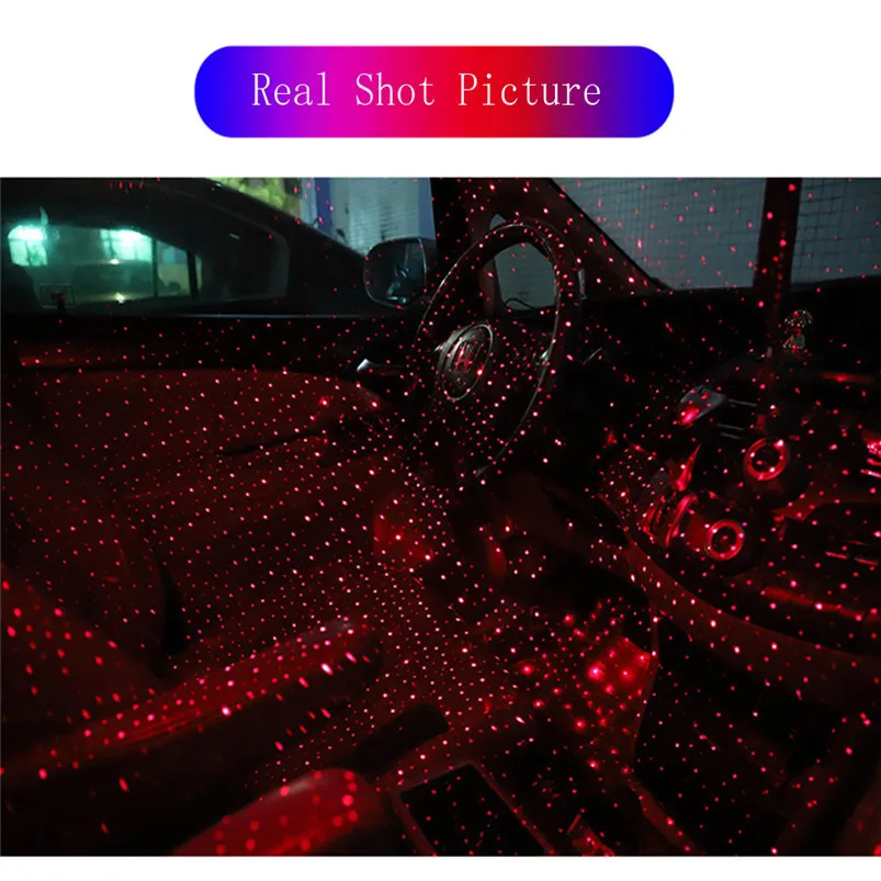 USB Car Atmosphere Lamp Night Light For Home Interior Ambient Star Light LED Projector Lamp Red Light color Lamparas 40NOV1905