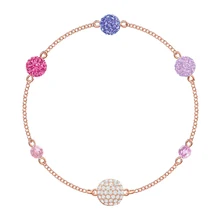 SWA RO тренд Новая коллекция ремикс поп прядь Скрытая Магнитная застежка Блестящий цветной Сферический Кристалл женский браслет подарок