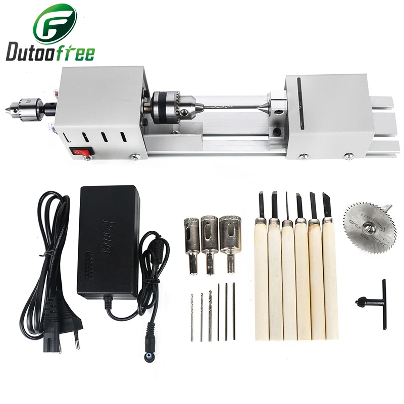 12-24V Mini Lathe Machine Tools Lathe Standard Set DIY Woodworking Buddha Pearl Grinding Polishing Mini Beads Machine metal lathe wood lathe machine