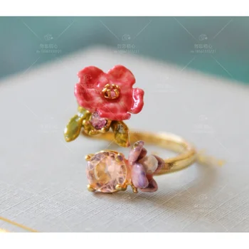 

2020 Promotion Direct Selling Lead-tin Alloy Women Casual/sporty Anel Anillos Rings Designer Manual Qiu Dong Pansy Flower Gem