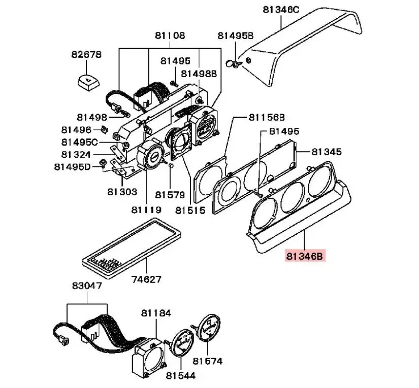 1 Piece LHD Vice Platform Cover For Pajero V31 V32 V33 V43 Middle Instrument Cover For Montero Sun Proof Board