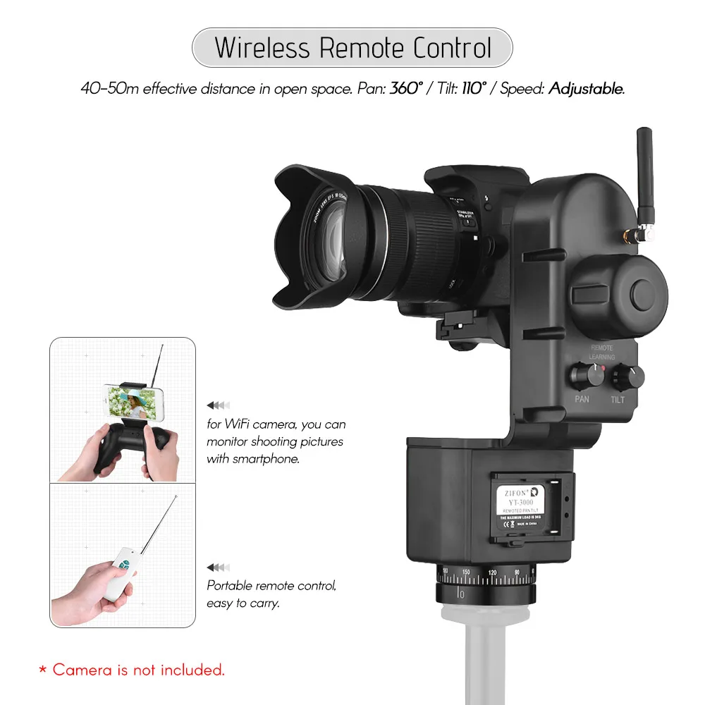 tripod head 40-50M Remote Control Electronic Pan Tilt Head Motorized Panoramic Tripod Adjustable Speed ball head Electric Tripod