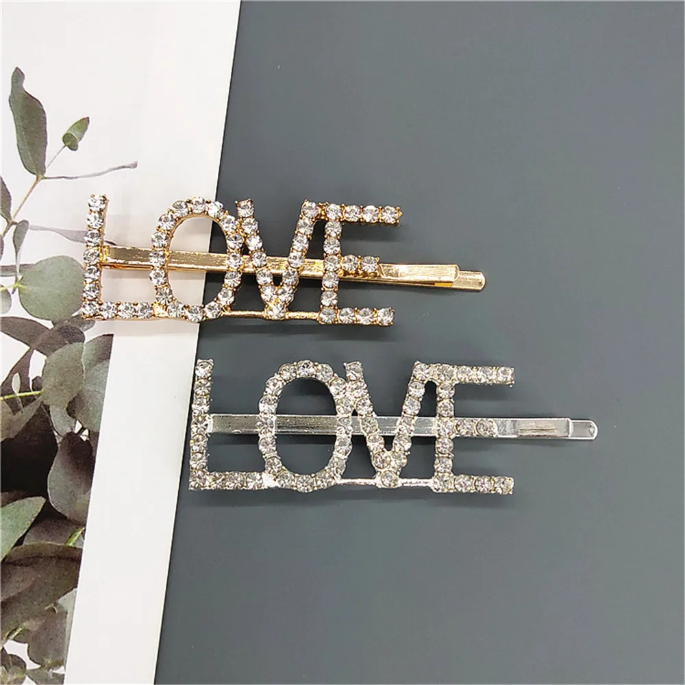 2PCS Shining SWEET LOVE SEXY Letter Hairpins Diamond Barrette Hair Clips For Girls Styling Tool Hairgrip Women Hair Accessories (4)