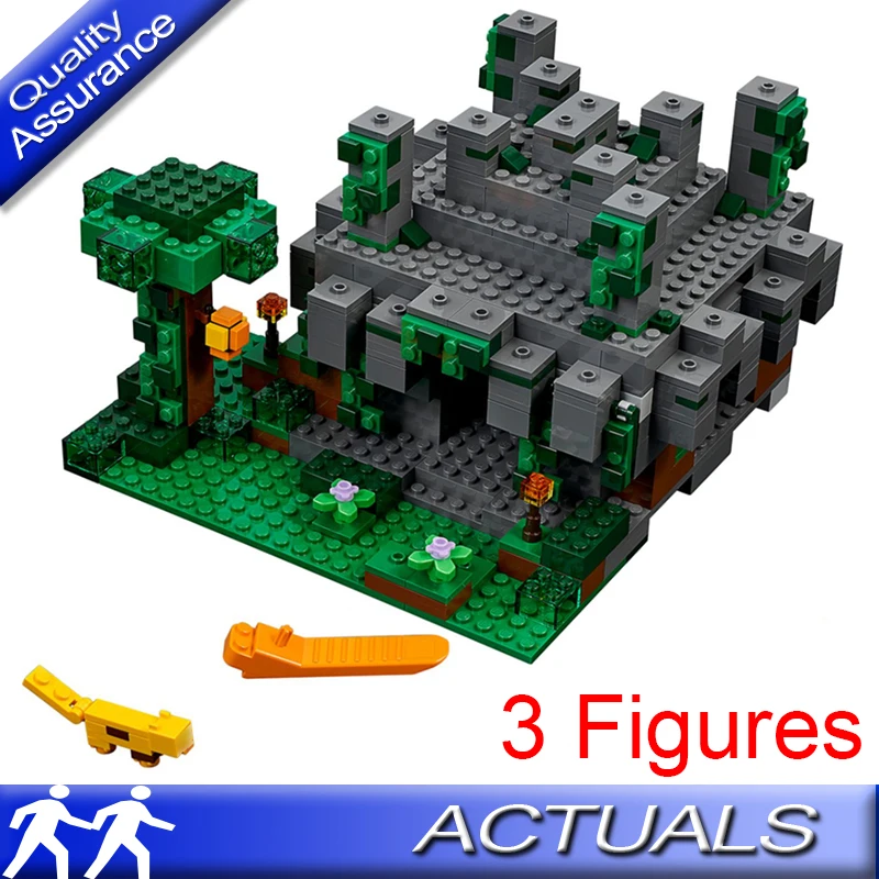 

DECOOL 827 18026 My World Jungle Temple Cube Building Blocks Figures Model Bricks Creative Toy Minecrafted 21132 Compatible
