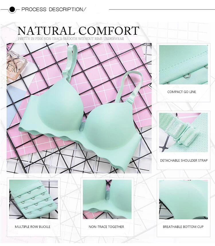 Fashion Sexy thin Cup Bras For Women Push Up Lingerie one piece Bra Wireless Bralette Intimates female Underwear A B C