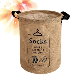 

Jute Hanger Grocery Storage Basket Laundry Bucket Environmentally Friendly Round Shape Household Bedroom Living Room Laundry Was