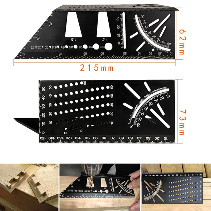 Алюминий сплав Деревообработка писец датчик мульти-функция разметки под углом 45/90 градусов Линейный Угловой измерительный прибор ласточкин хвост Шаблоны инструмент