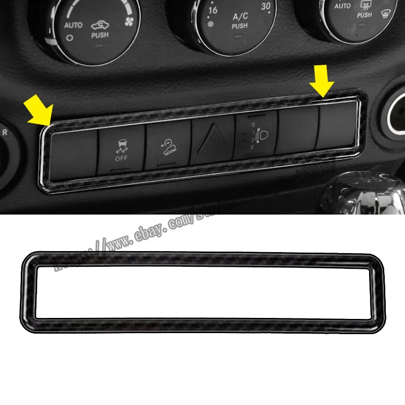 B Для Jeep Wrangler JK 2011- углеродное волокно стиль интерьер воздуха на выходе украшения Чехлы отделка - Цвет: B