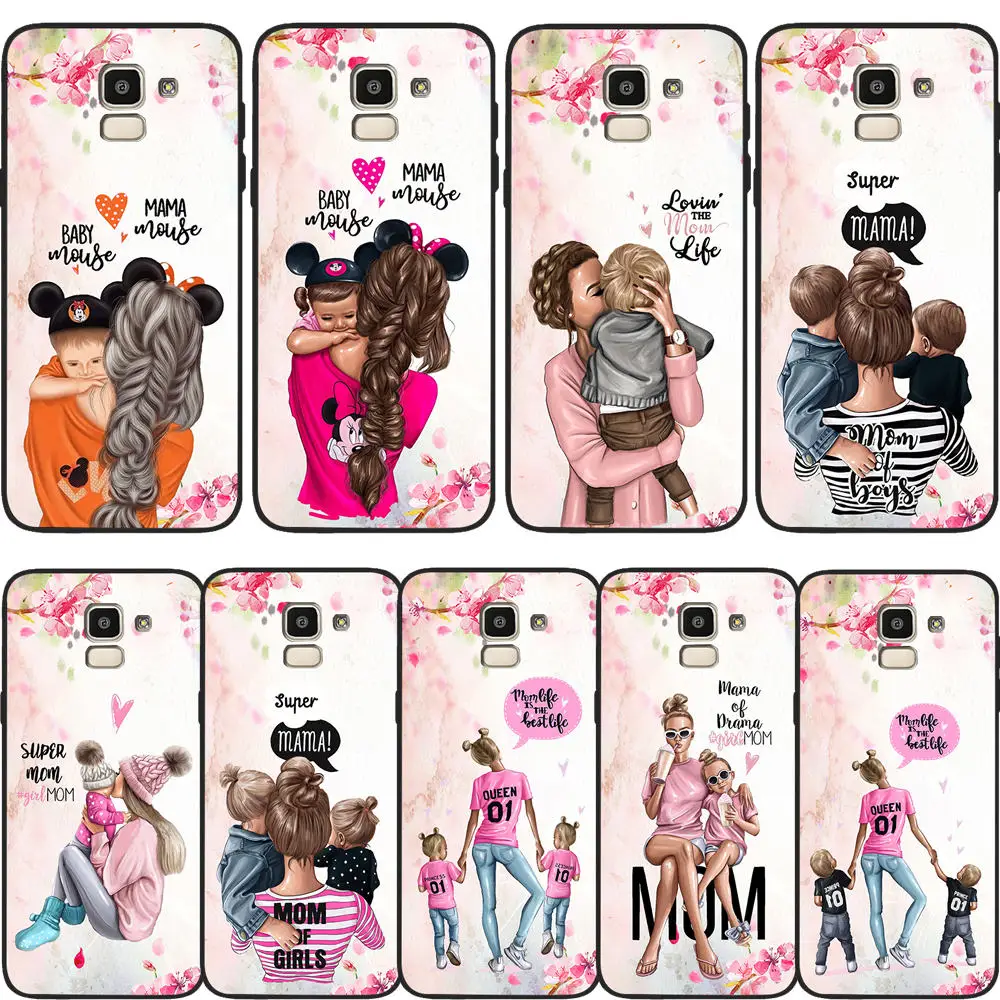 DIY чехол для телефона маленькой принцессы платья I Love Mama Мышь Samsung Galaxy A7 2018 A10 A20 A40 A50