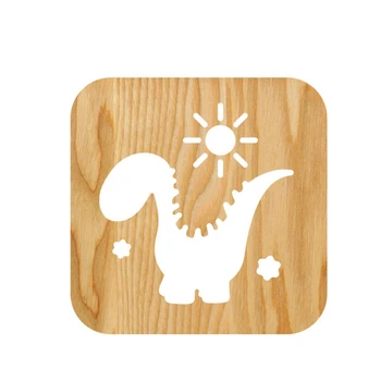 

3D Dinosaur Wooden Desk Lamp LED Wooden Lamp USB Operation Warm Tone Birthday Gift Bedroom Decoration