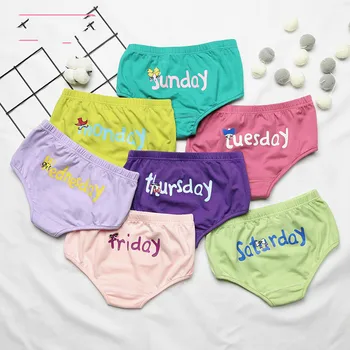 

7 pcs /lot Children Girls Panties Underpants 2019 Shorts kidsl 2-5 Years old Full Cotton Seven one week Pantys