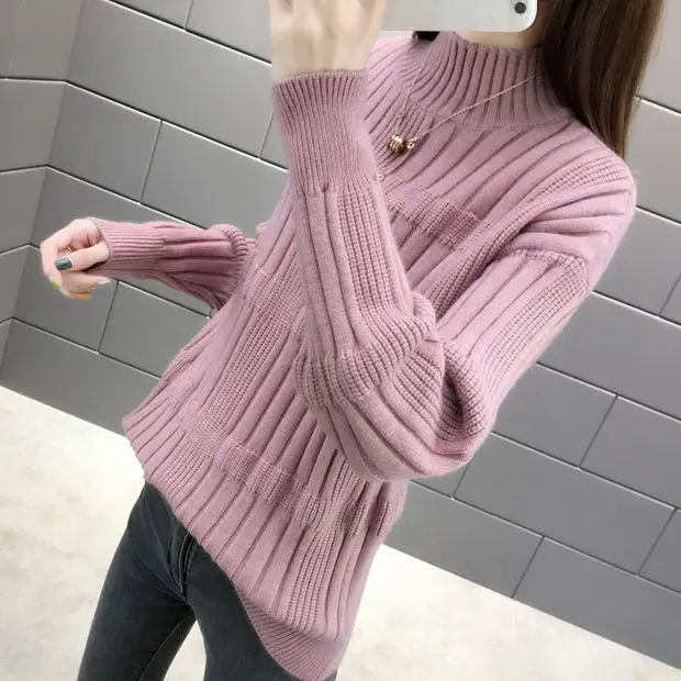 Натуральный хлопок, плоская подошва, вязанные, Blusas De Inverno Feminina, женские свитера и свитера, 9358, новые женские платья на осень и зиму
