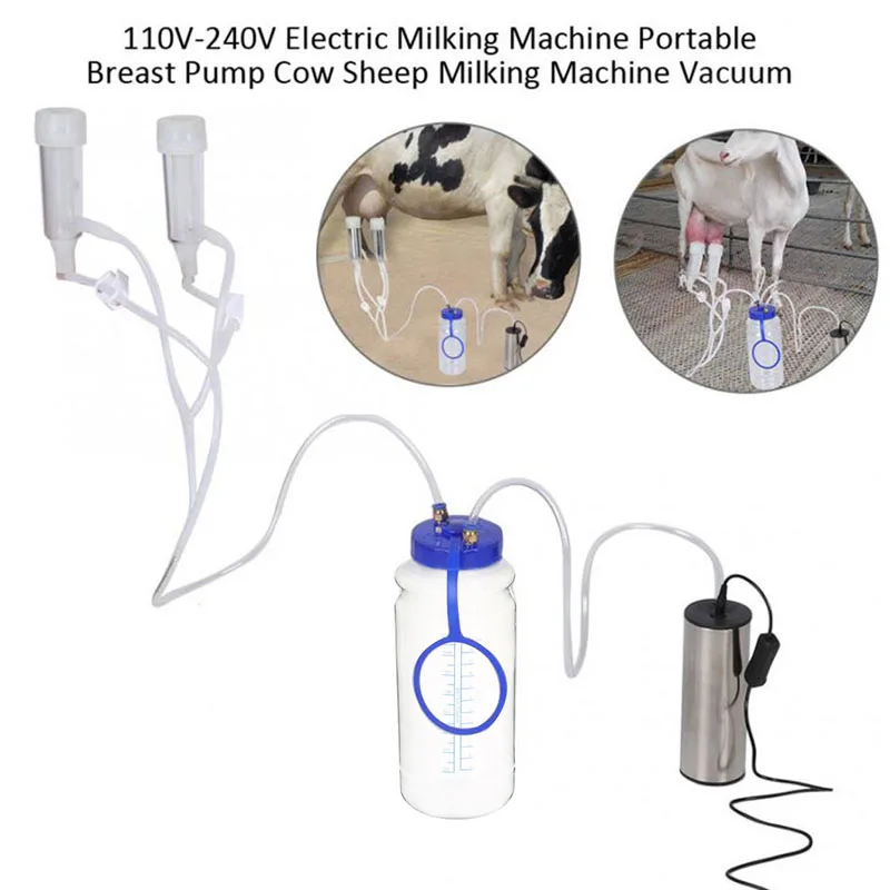 Портативный Вакуумный доильный аппарат для коз, коровы, овцы, Электрический Импульсный контроллер, Доильная машина для свежего молока