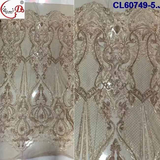 Высокое качество модные блестки кружева оптом CL60749
